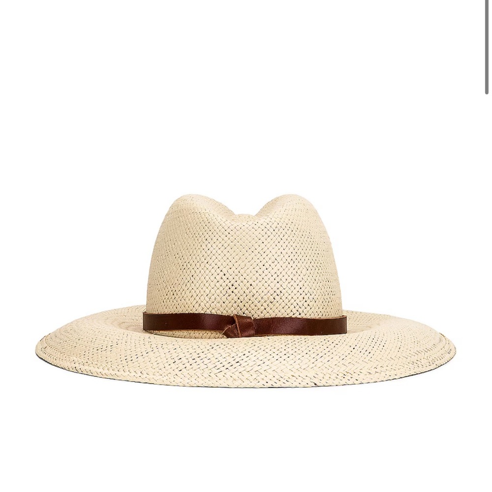 Janessa Leone Cream and Brown Fedora Hat